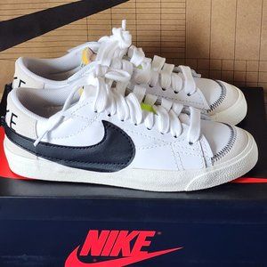 NEW!! NIKE BLAZER JUMBO LOW /SIZE 9 UNISEX WHITE/ BLACK